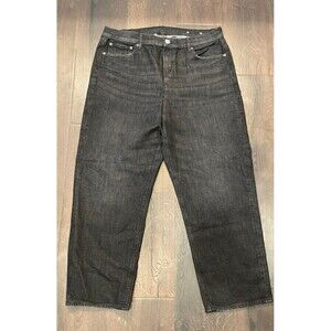 Women's American Eagle Real Good Black Jeans Straight Tapered 90s Style Size 16